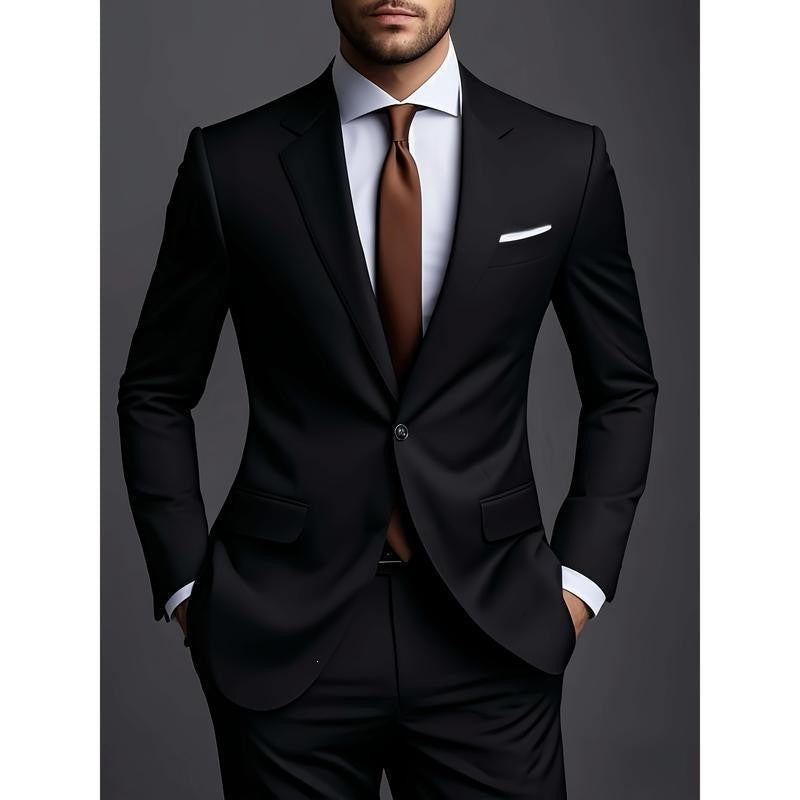 Conjunto de traje de dos piezas para hombre de corte ajustado