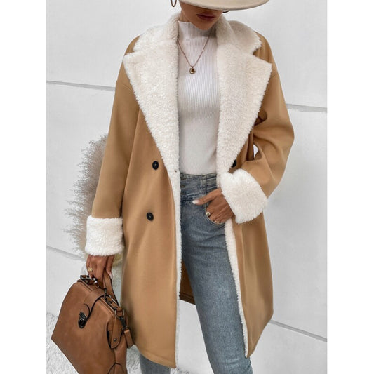 Abrigo de invierno para mujer de mezcla de lana