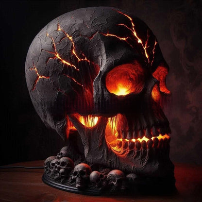 Lámpara decorativa con forma de calavera de piedra volcánica