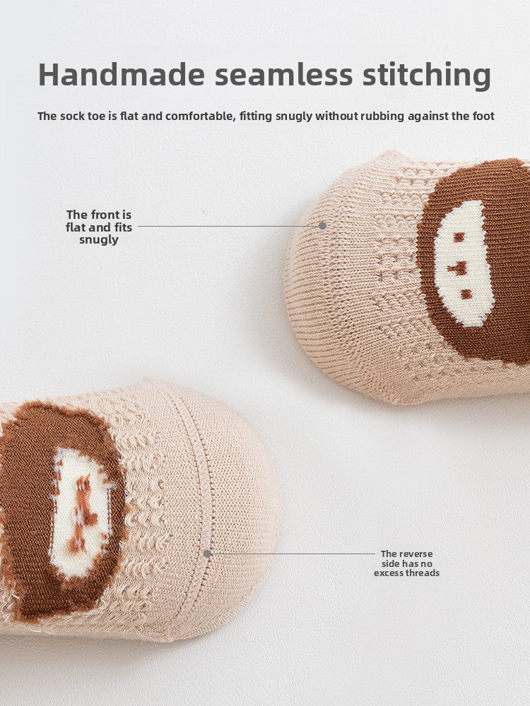 Calcetines de algodón antideslizantes con dibujos animados para bebés
