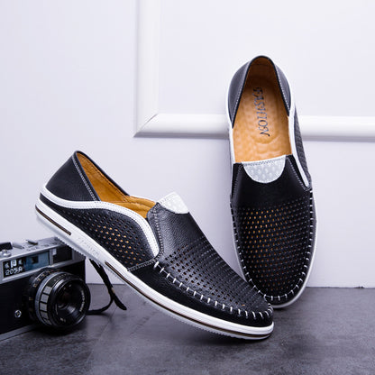 Mocasines de piel autentica, sin cordones transpirables