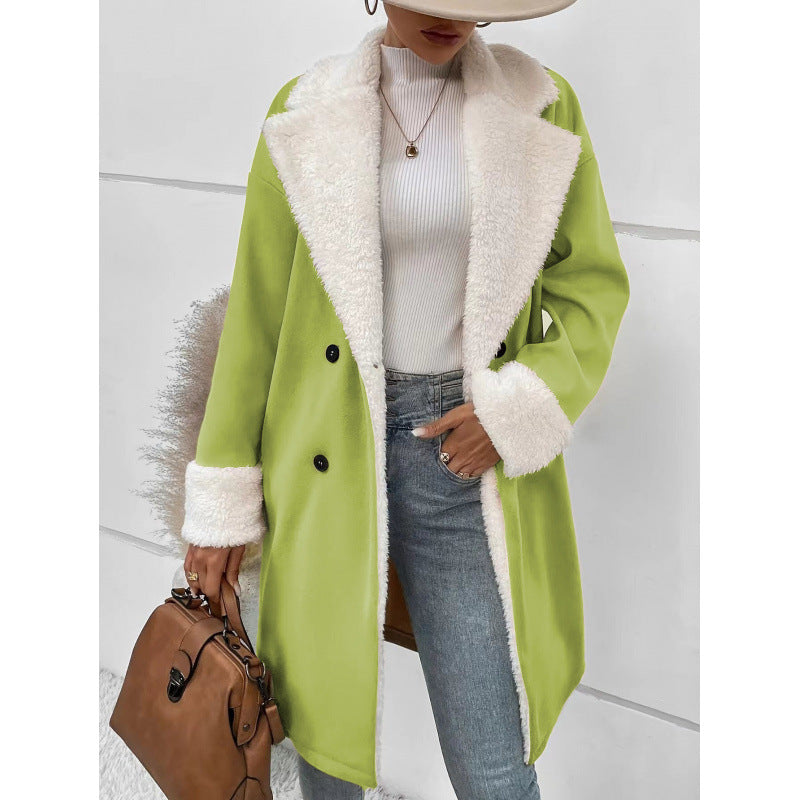 Abrigo de invierno para mujer de mezcla de lana