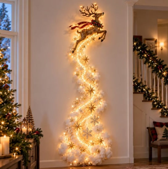 Lámpara de pared con diseño de rastro mágico navideño