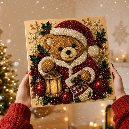 Christmas Diamond Painting DIY Set with Santa Claus and Reindeer Design