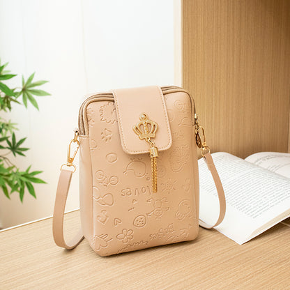 Bolso bandolera para teléfono de PU con relieve