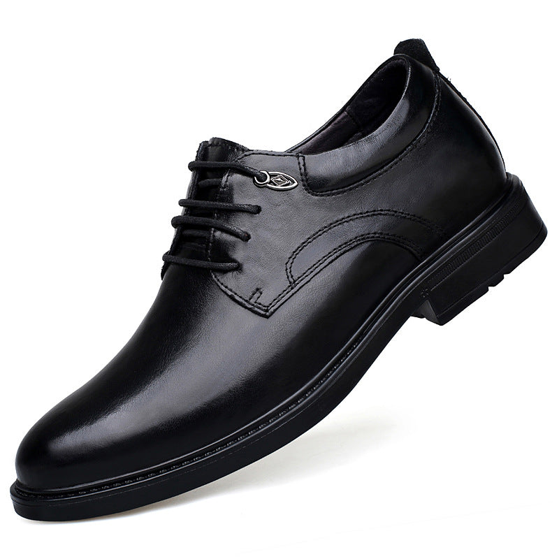 Zapatos de cuero para hombre con aumento de estatura estilo casual de negocios.