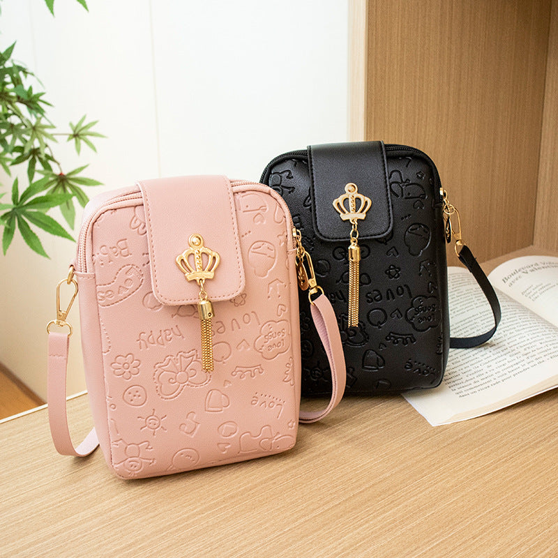 Bolso bandolera para teléfono de PU con relieve