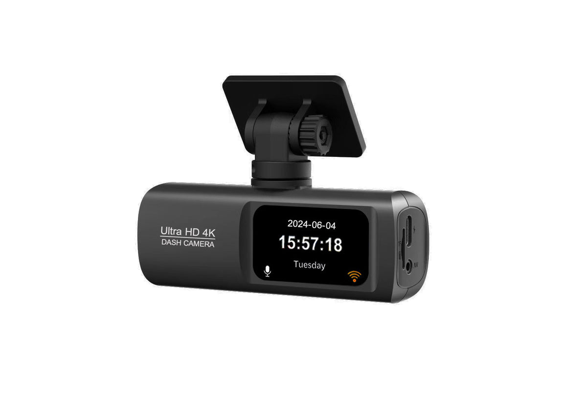 Grabadora de vídeo digital para coche con doble cámara 4K y resolución 4K.
