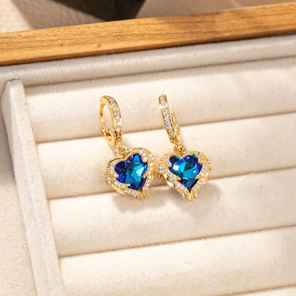 Collar de lujo para mujer con cristales azules