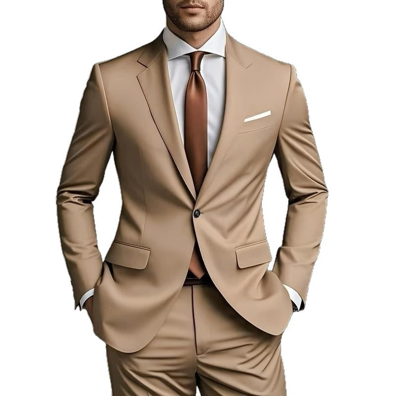 Conjunto de traje de dos piezas para hombre de corte ajustado