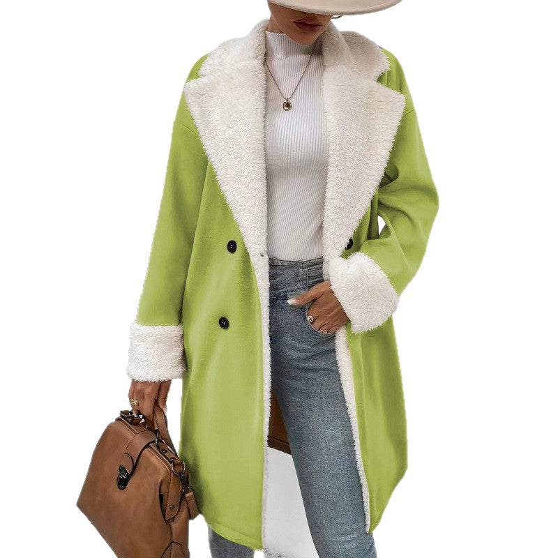Abrigo de invierno para mujer de mezcla de lana