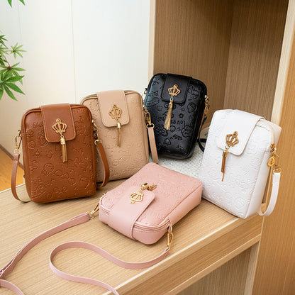 Bolso bandolera para teléfono de PU con relieve
