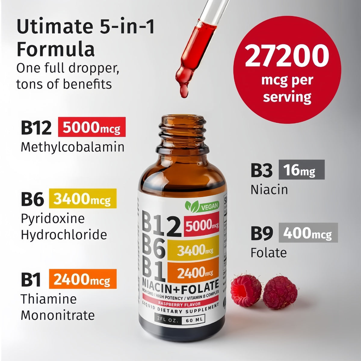 Serum de vitamina B12 para la energía y la salud de la piel