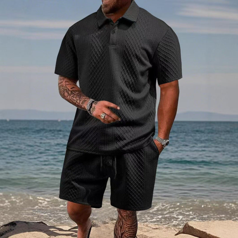 Camiseta de manga corta de jacquard para hombre