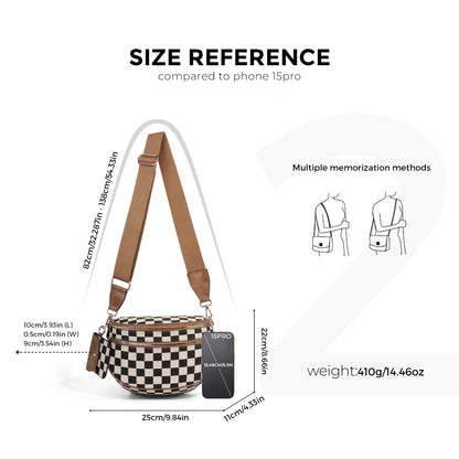 Bolso bandolera con estampado de ajedrez