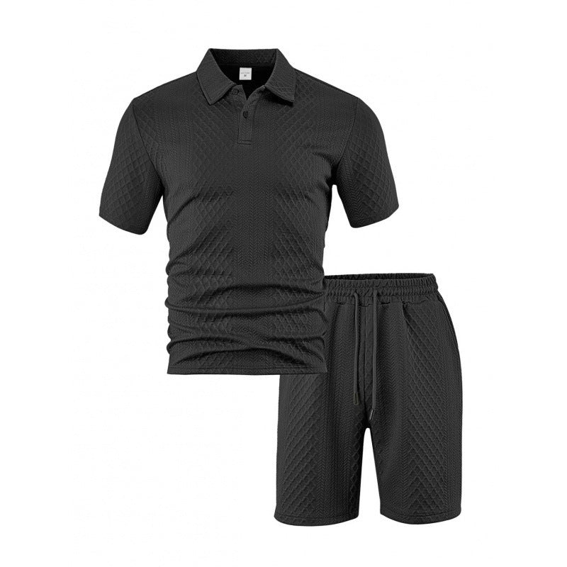 Camiseta de manga corta de jacquard para hombre