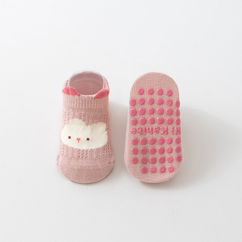 Calcetines de algodón antideslizantes con dibujos animados para bebés