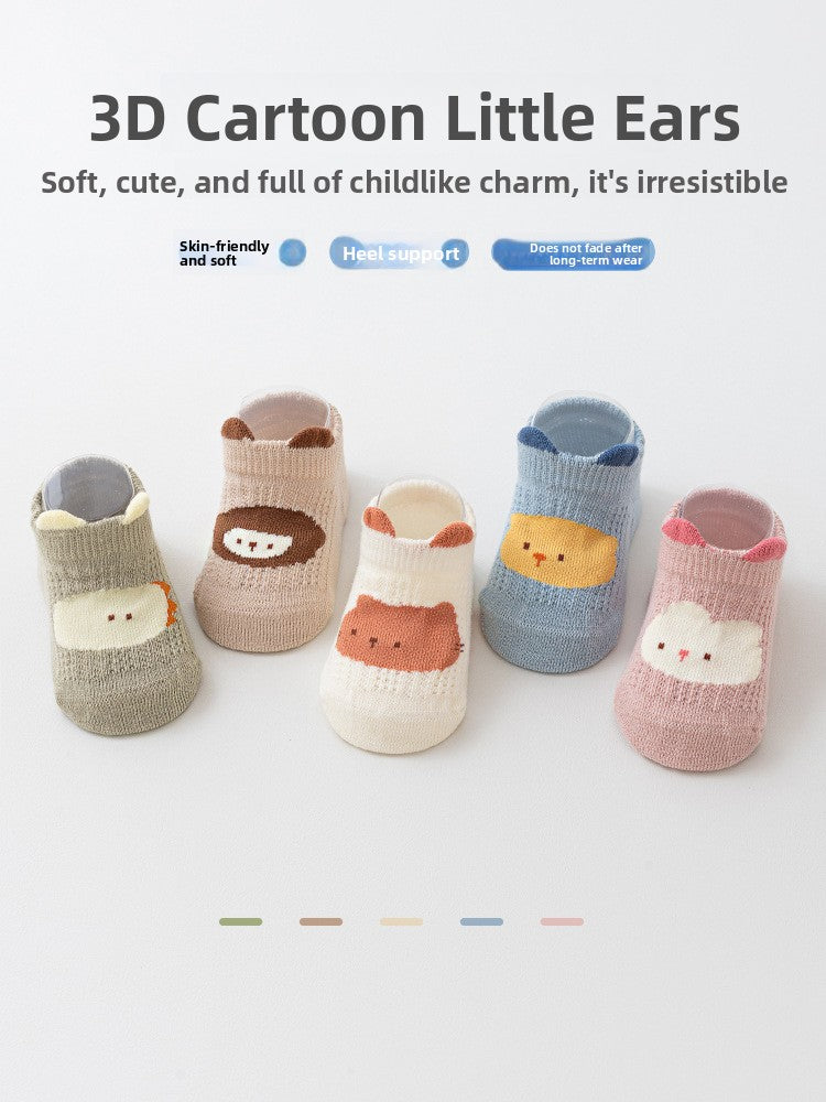 Calcetines de algodón antideslizantes con dibujos animados para bebés