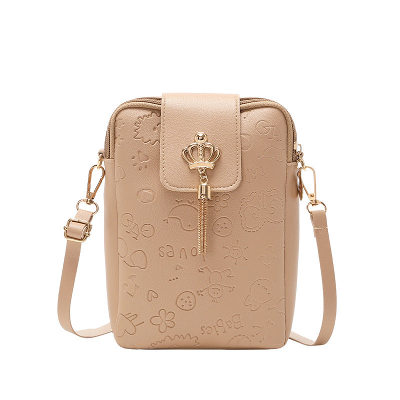 Bolso bandolera para teléfono de PU con relieve