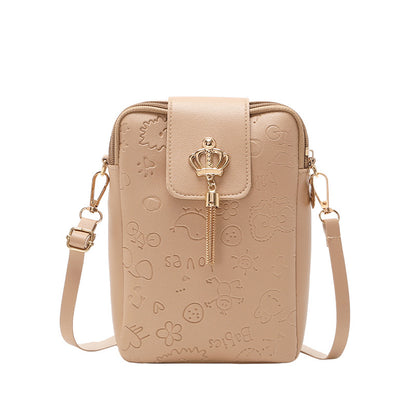 Bolso bandolera para teléfono de PU con relieve