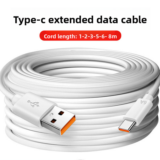 Cable USB de carga rapida de longitud extendida para dispositivos Android y Tipo-C