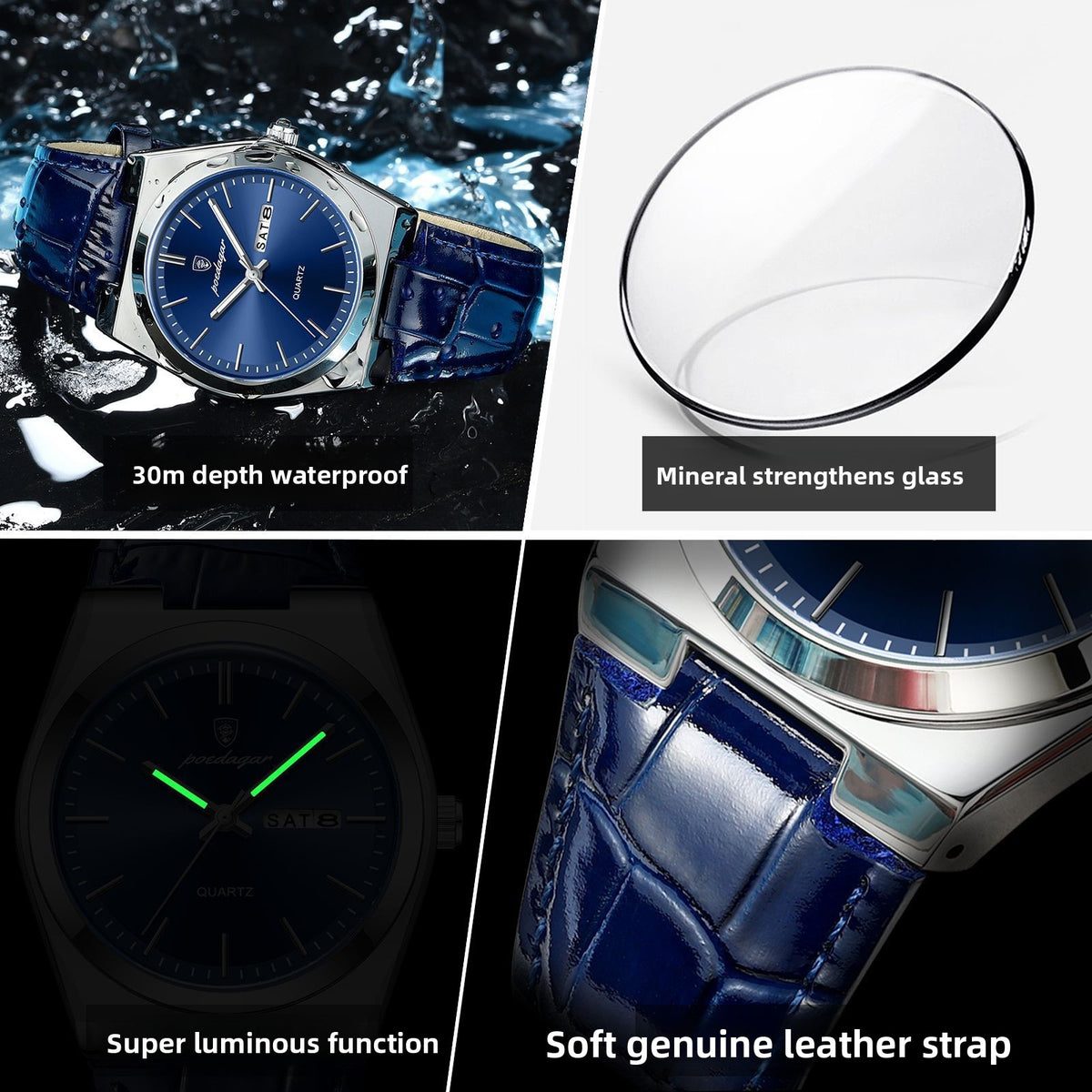 Reloj de cuarzo ultrafino para hombre
