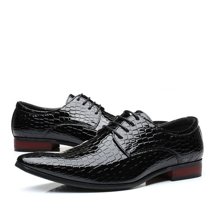 Zapatos de cuero de punta para hombre