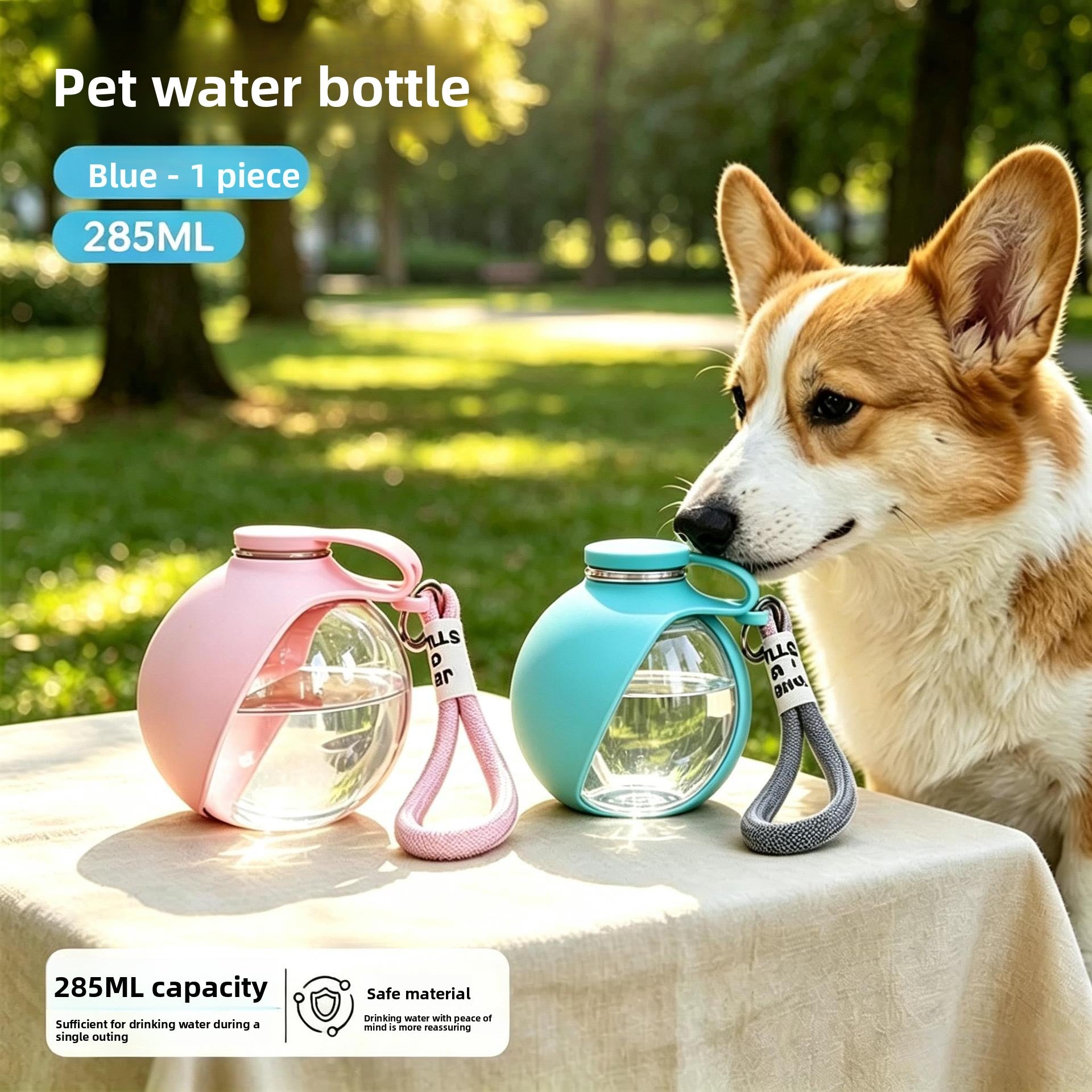 Botella de agua plegable para mascotas