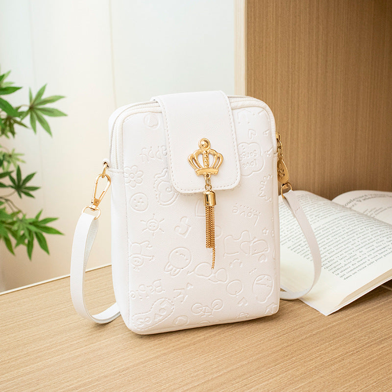 Bolso bandolera para teléfono de PU con relieve