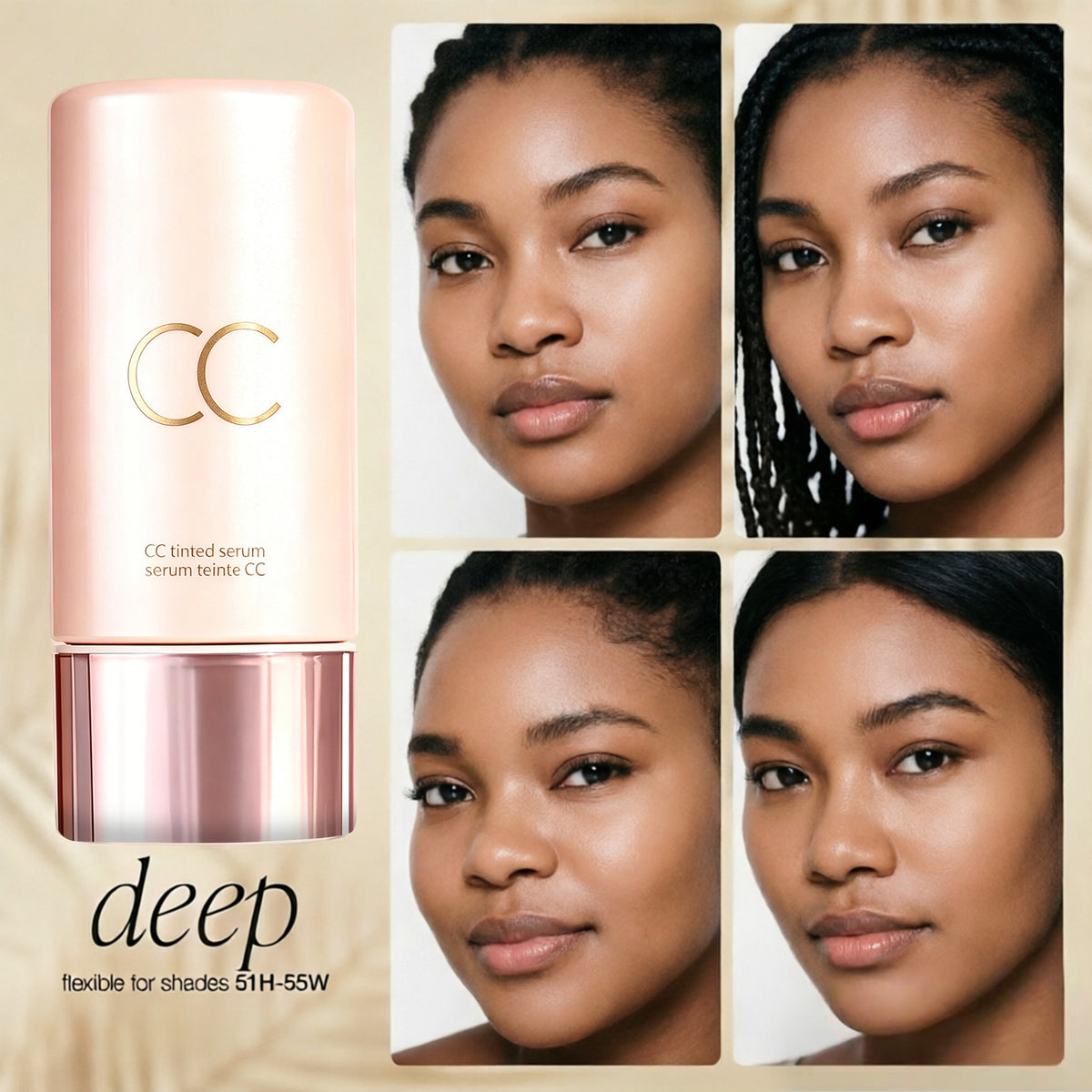 Base de maquillaje líquida que cambia de color, corrector ligero, sérum CC que ajusta el color