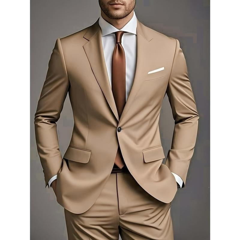 Conjunto de traje de dos piezas para hombre de corte ajustado