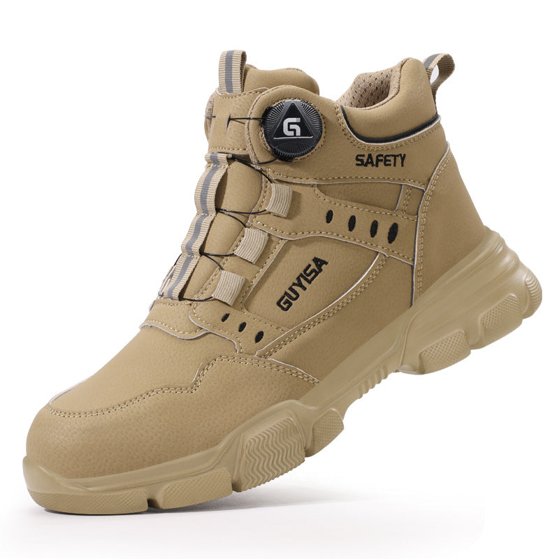 Zapatos de seguridad para hombre con puntera de acero, ligeros y con hebilla inteligente.