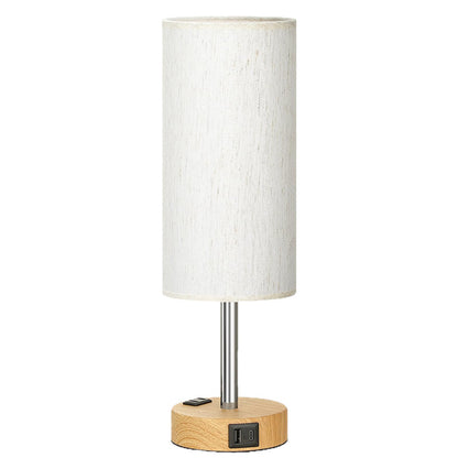 Lámpara decorativa de mesilla de noche con puertos de carga USB y C
