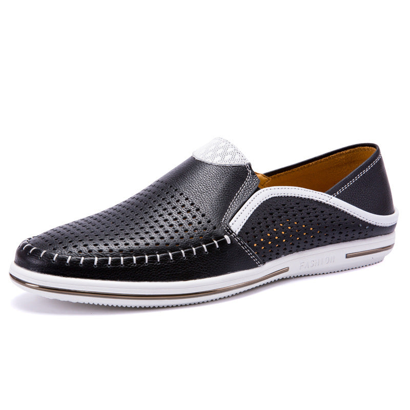 Mocasines de piel autentica, sin cordones transpirables