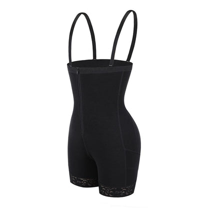 Faja moldeadora de talle alto con tirantes ajustables que realza los glúteos.