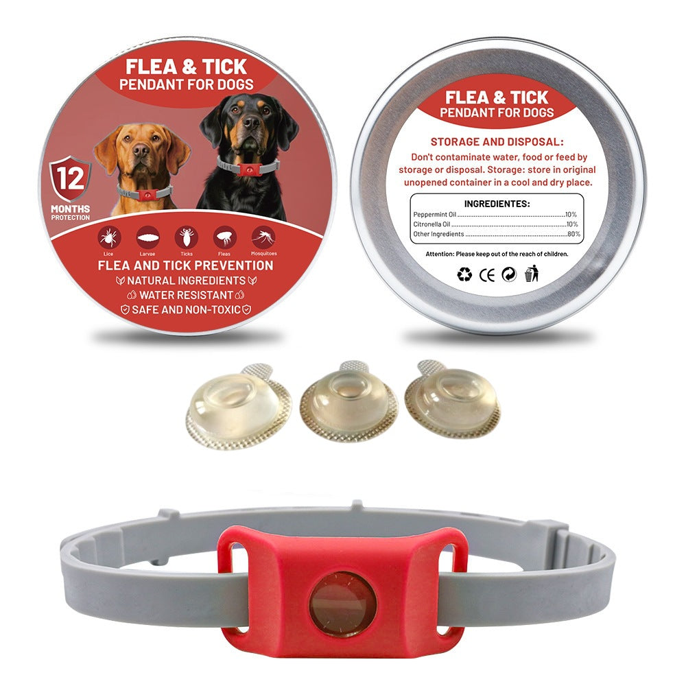 Collar repelente de mascotas ajustable de silicona con aceite esencial