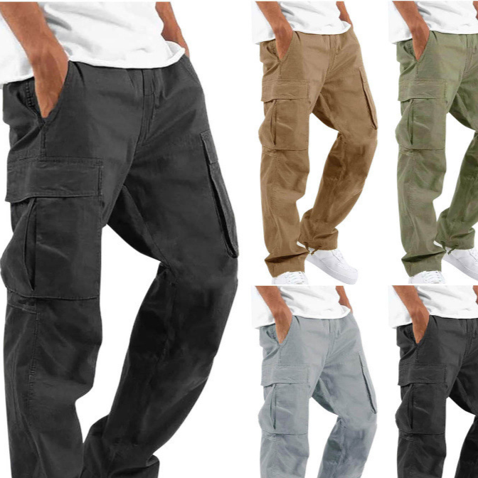 Pantalones cargo de hombre con cordón ajustable