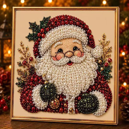 Christmas Diamond Painting DIY Set with Santa Claus and Reindeer Design
