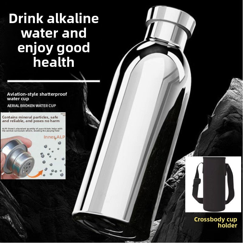 Vaso de acero inoxidable con aislamiento al vacío para generar agua mineral alcalina