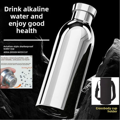 Vaso de acero inoxidable con aislamiento al vacío para generar agua mineral alcalina