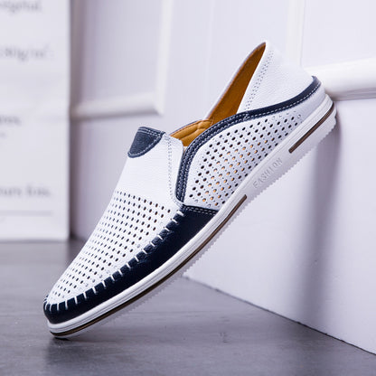 Mocasines de piel autentica, sin cordones transpirables