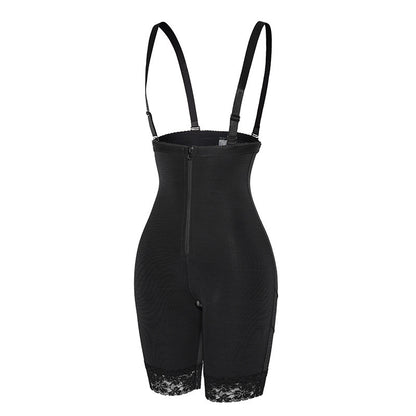 Faja moldeadora de talle alto con tirantes ajustables que realza los glúteos.