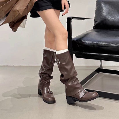 Botas vaqueras de punta redonda