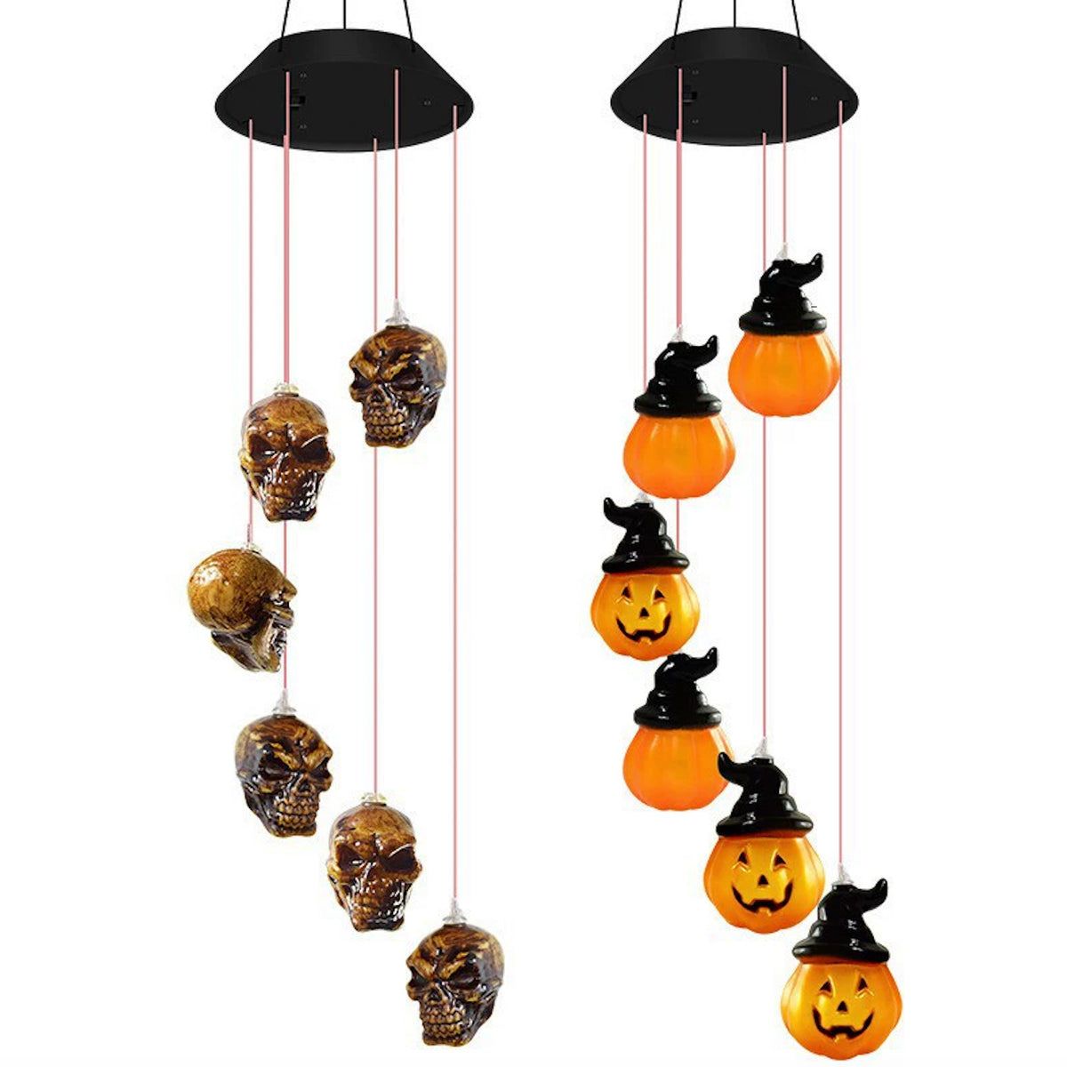 Guirnalda de luces decorativas de Halloween carga solar
