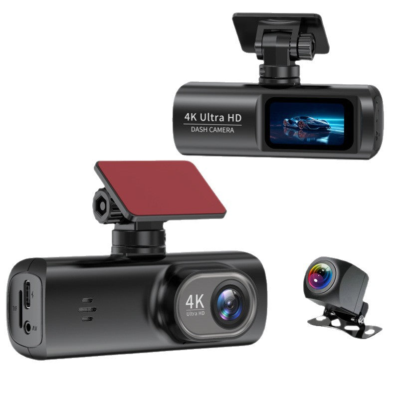 Grabadora de vídeo digital para coche con doble cámara 4K y resolución 4K.