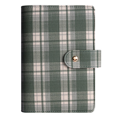 Cuaderno planificador de presupuesto de hojas sueltas con estampado a cuadros de lona