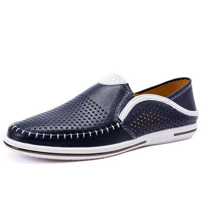 Mocasines de piel autentica, sin cordones transpirables