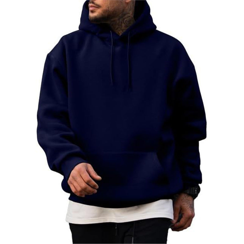 Sudadera de color liso estilo americano con capucha