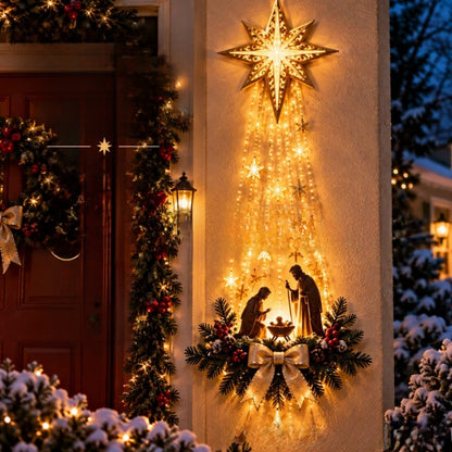 Decoración navideña con luces LED colgantes