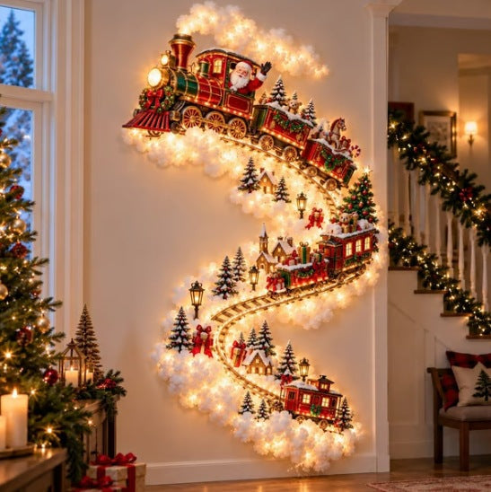 Lámpara de pared con diseño de rastro mágico navideño